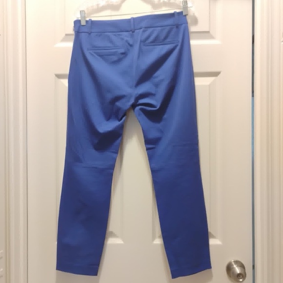 J. Crew Minnie Pants Bright Blue Cropped Straight Leg Side Zip Women's Size 4 - Picture 4 of 5